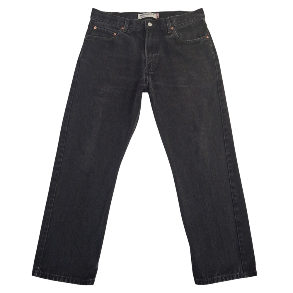 VTG Levis 505 Regular Fit Jeans Men's 36x29* Black Denim Straight Leg Cotton Y2K